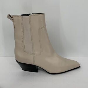 Franco Sarto Anina Western Cowboy ankle boots Chelsea zipper heel leather 9.5